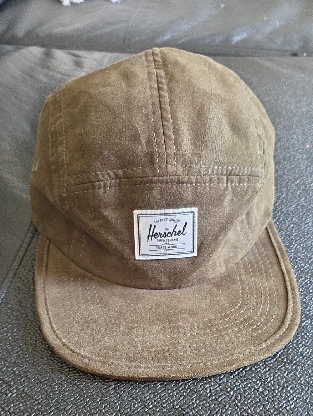 Herschel Glendale Suede-like 5-Panel Cap in Olive Green